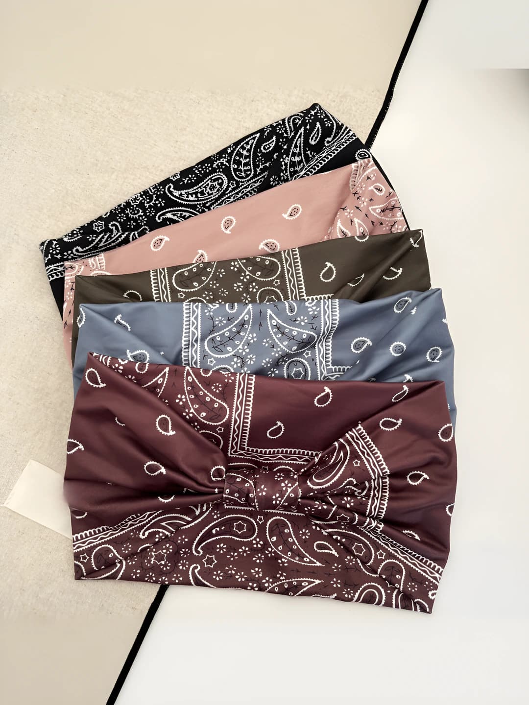 Women's sports stretch cotton headband, moisture-wicking and printed