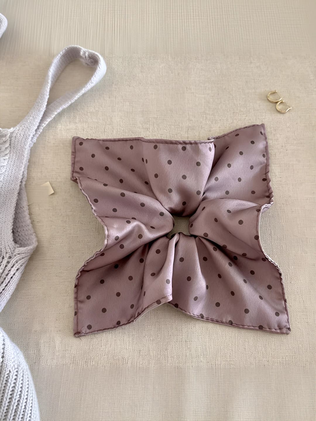 Taro purple dot square scarf - 22 cm