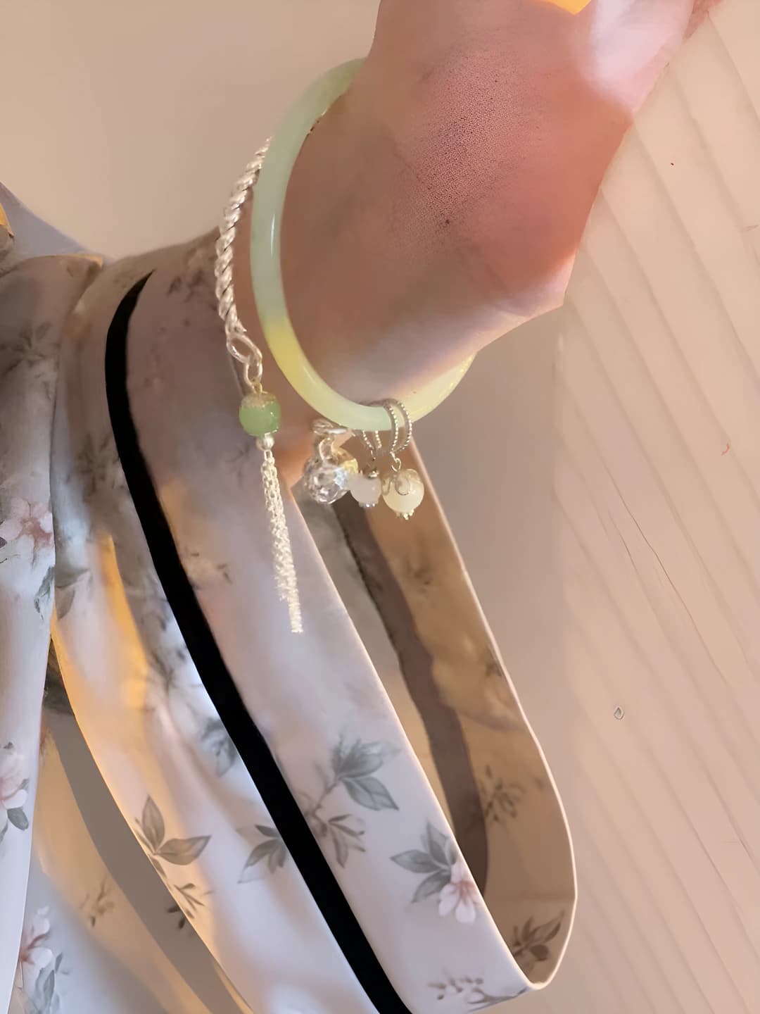 Women's Chinese style two-tone bracelet with bells