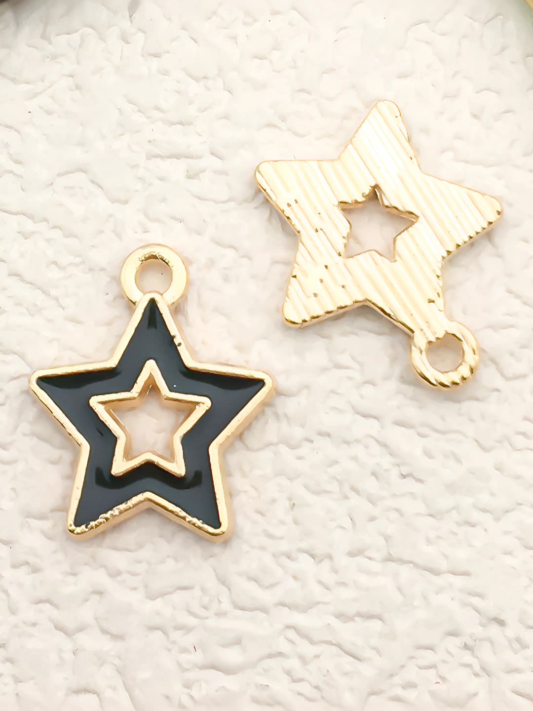 1 black cut-out five-pointed star 14x16mm-0.6g