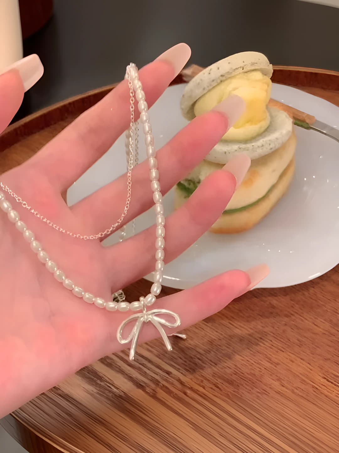 Двухслойное ожерелье с жемчугом