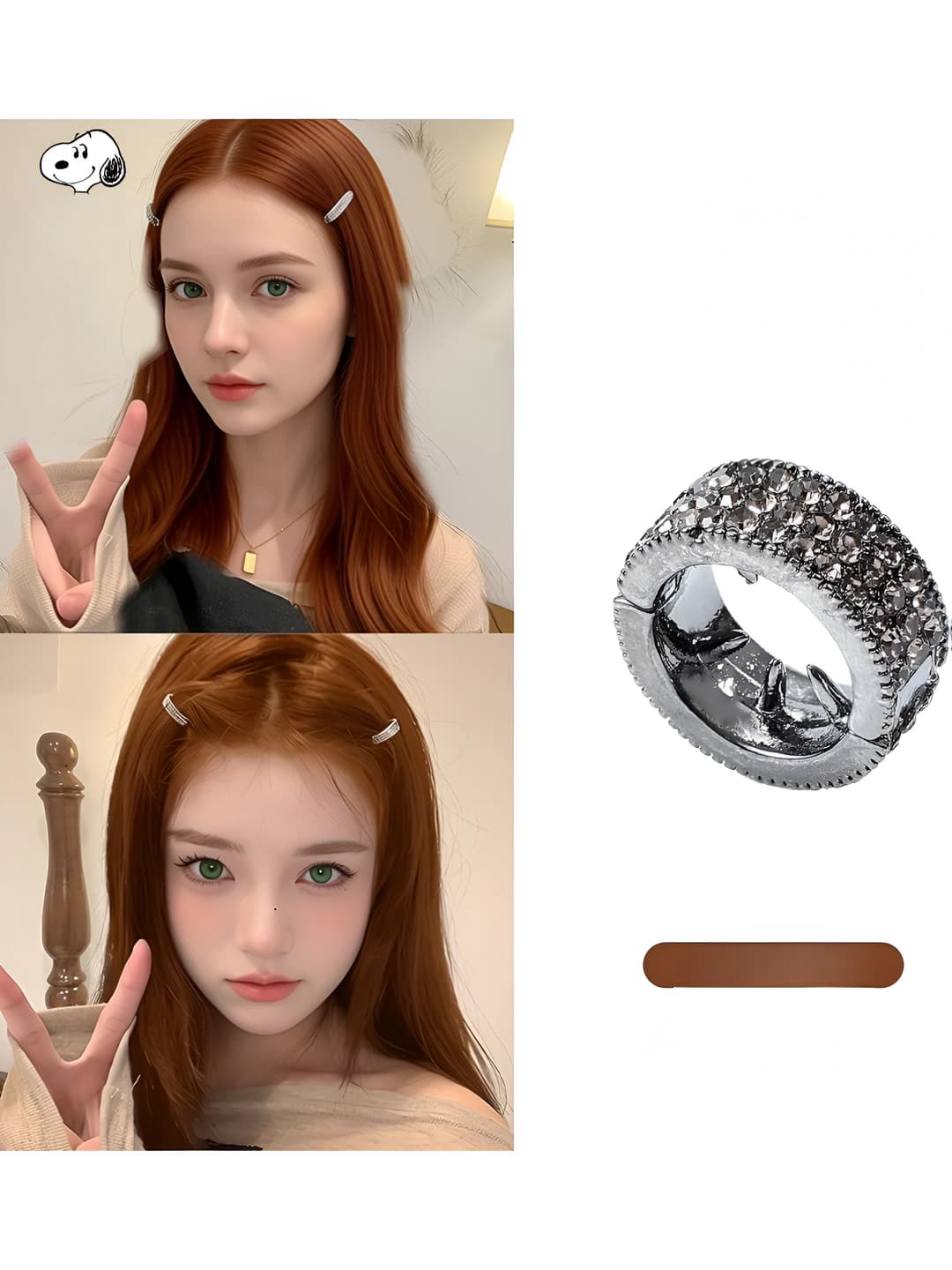 2# Чёрный металл заколка, ~1.5 см