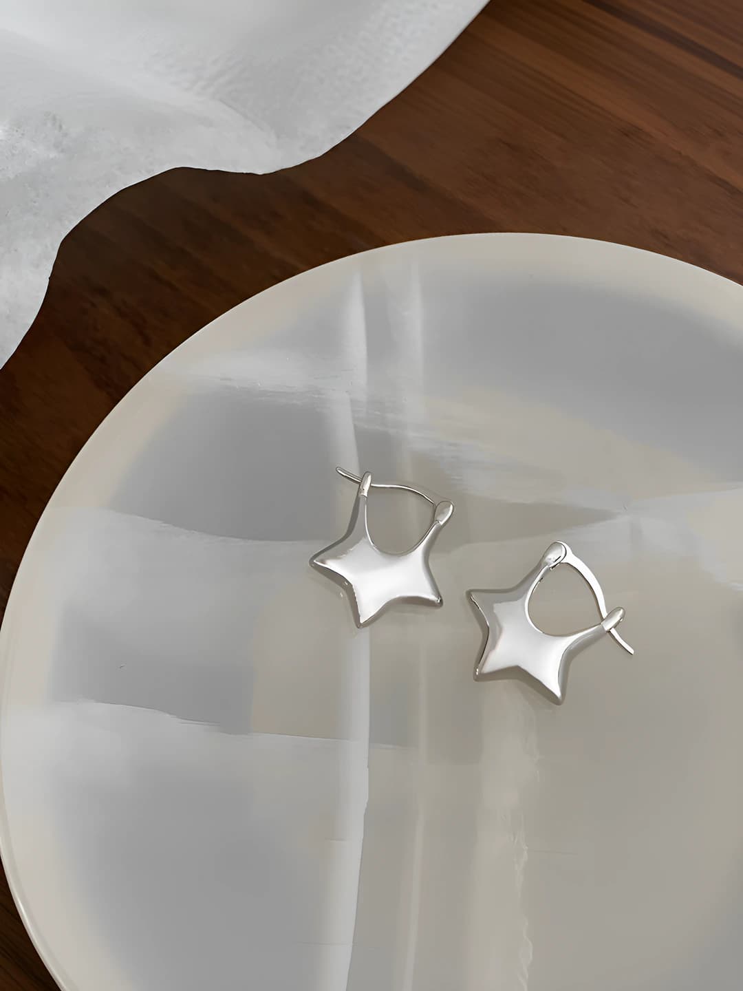 Silver star earrings 0247