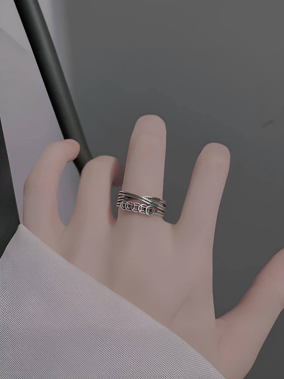 Coin interwoven ring