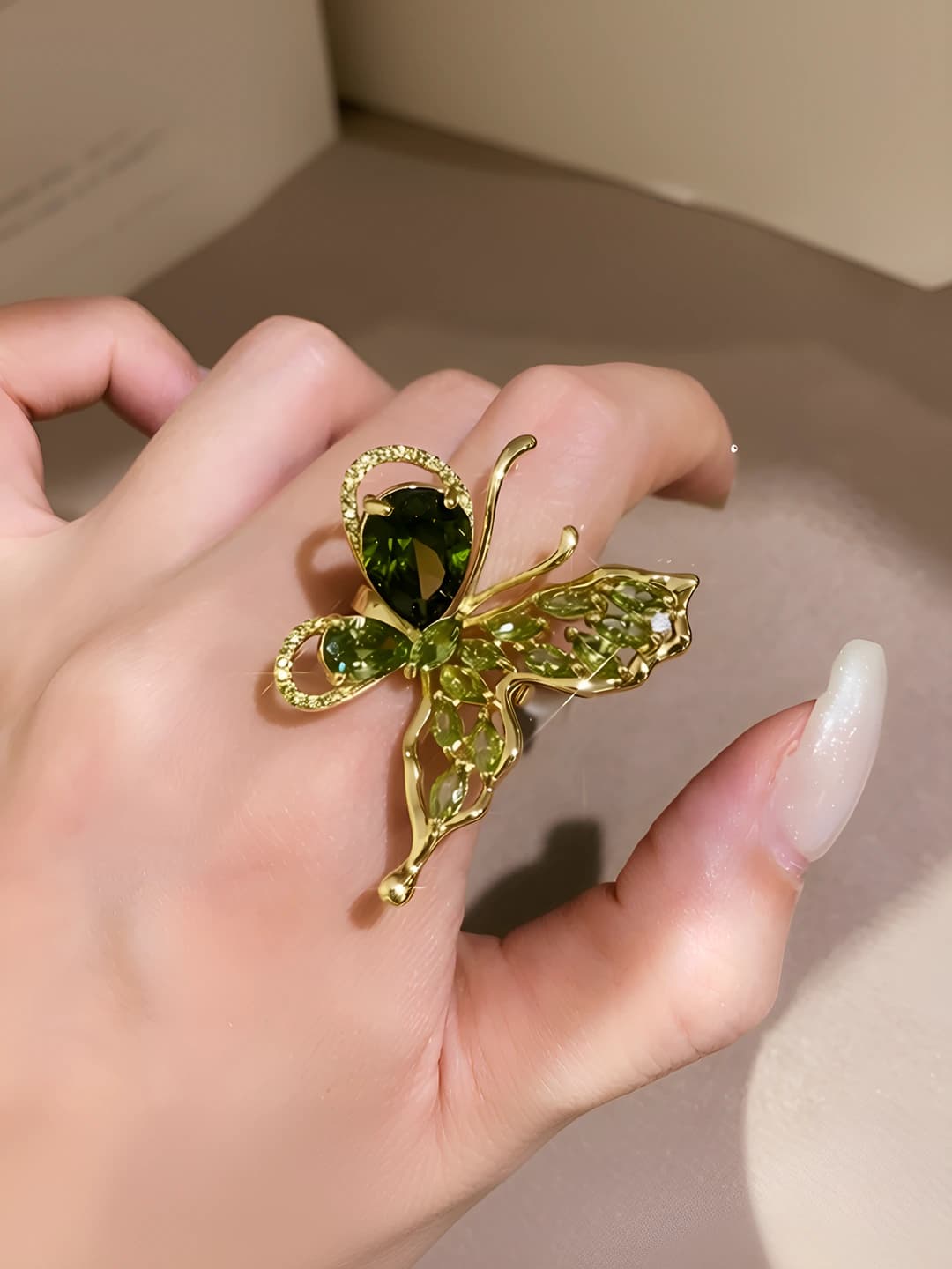 10# Ring - Gold - Green