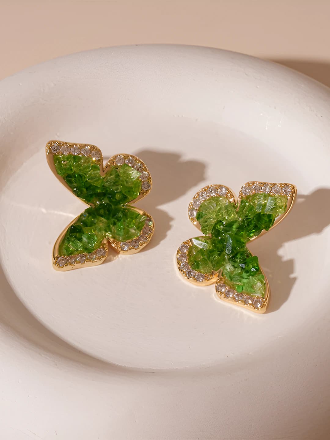 Green, crystal butterfly