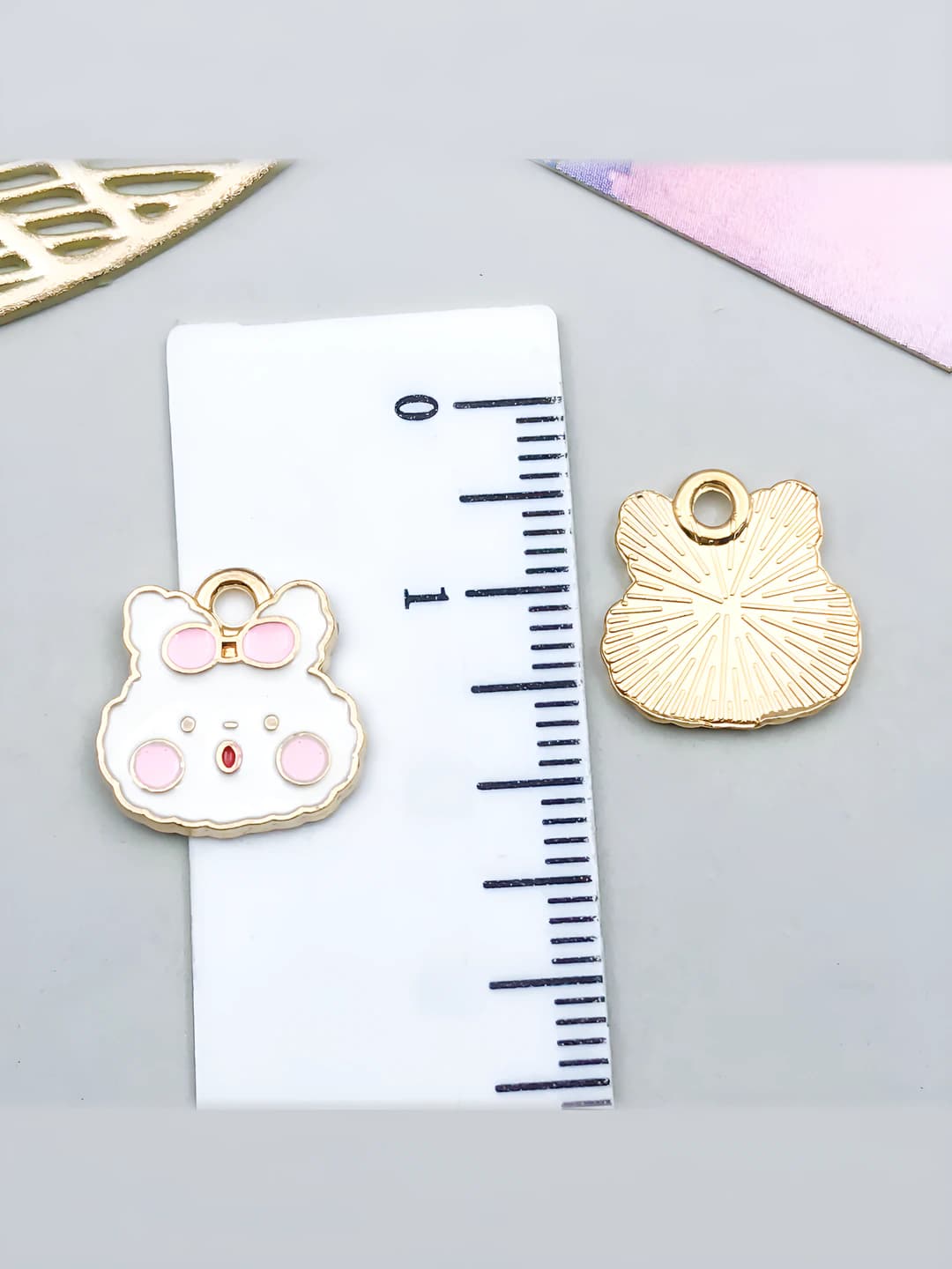 1 шт KC золото белый капля животное кролик 14x13x1mm-0.8g