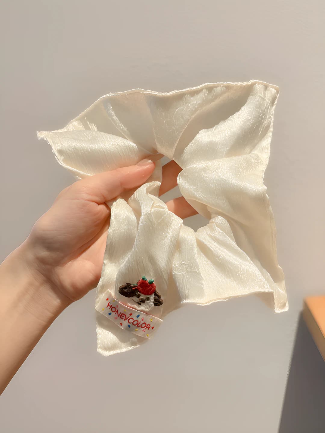 2# White small dog square scarf ring ~21*22 cm
