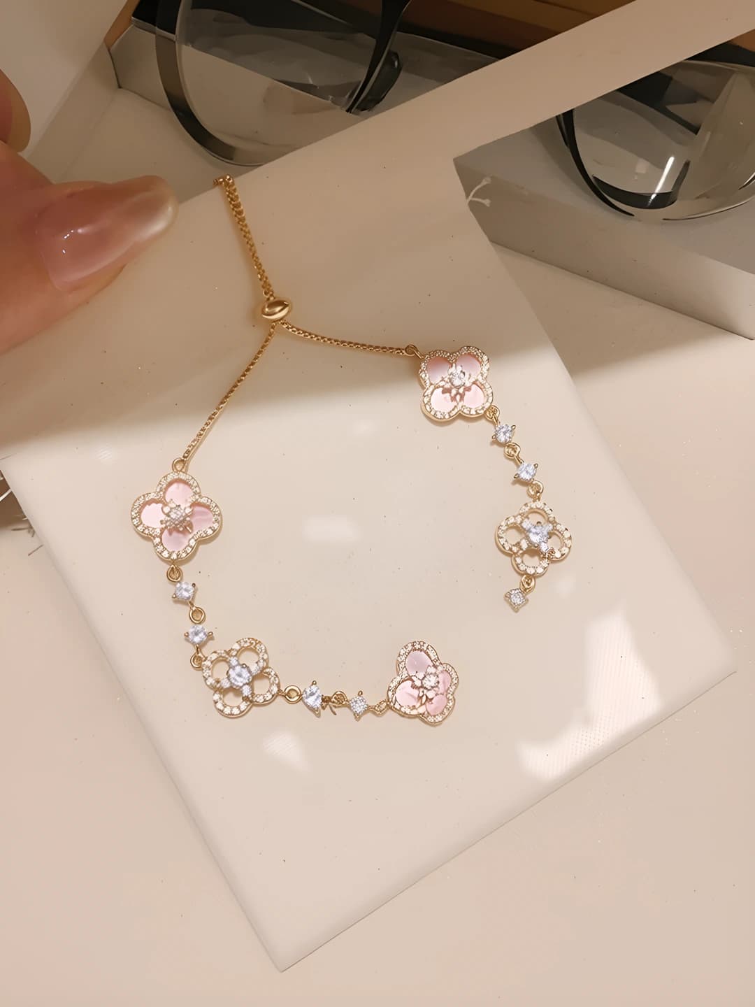 4# Bracelet - Rose gold - Pink