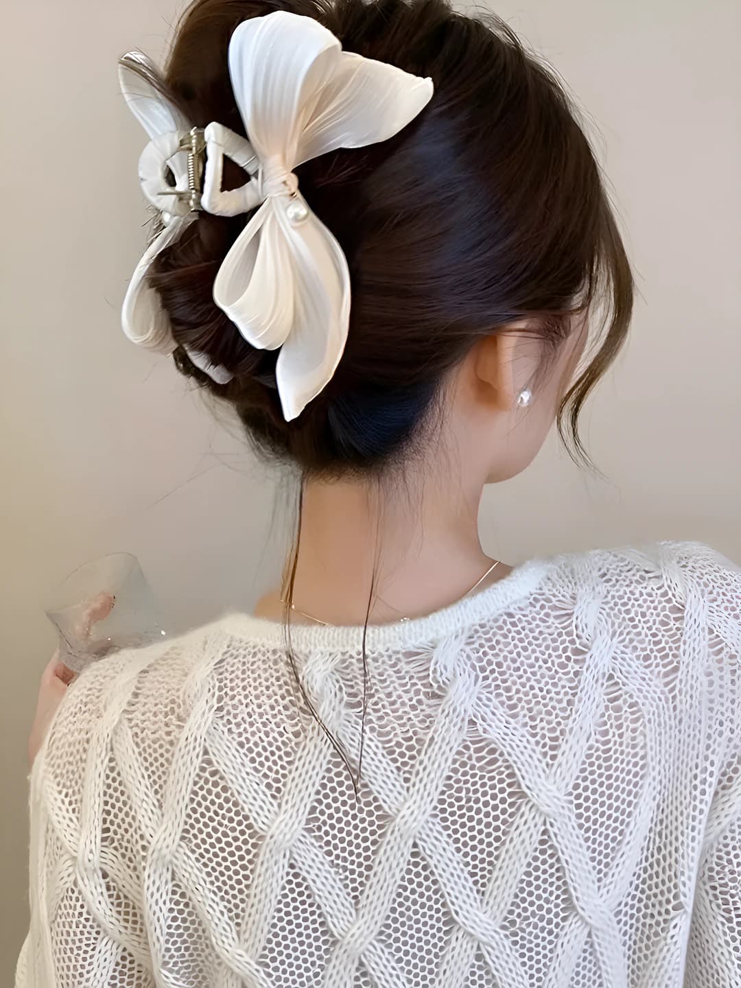 Beige Bow, 11 cm