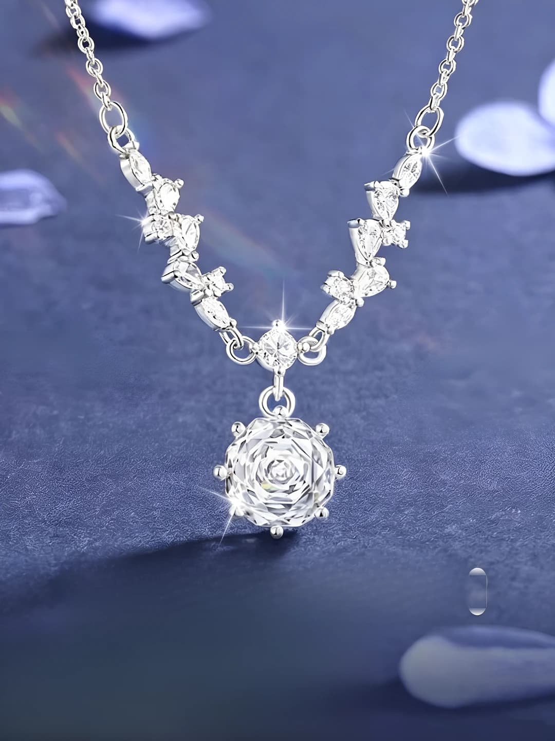 Wheat and rose necklace