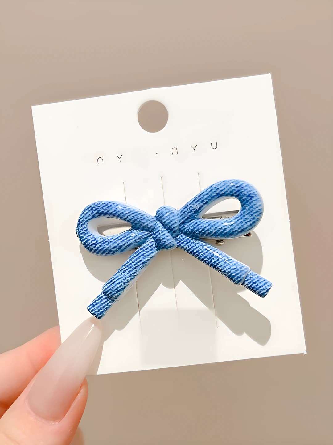 5# Bow, denim blue, 5 cm