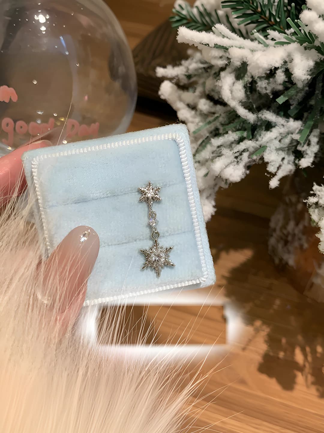 A99491 long snowflake earring 1 pc
