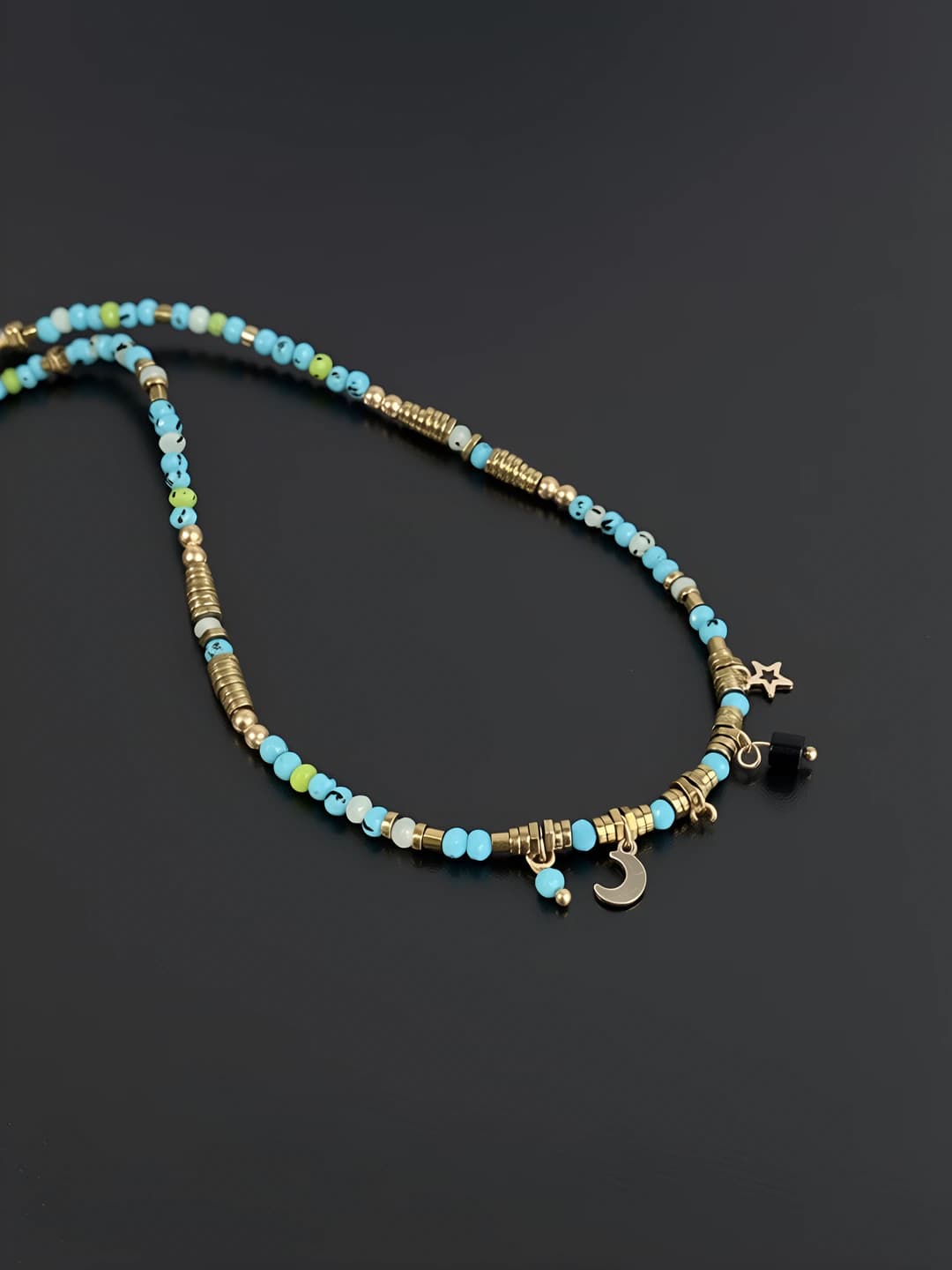 Blue beaded necklace