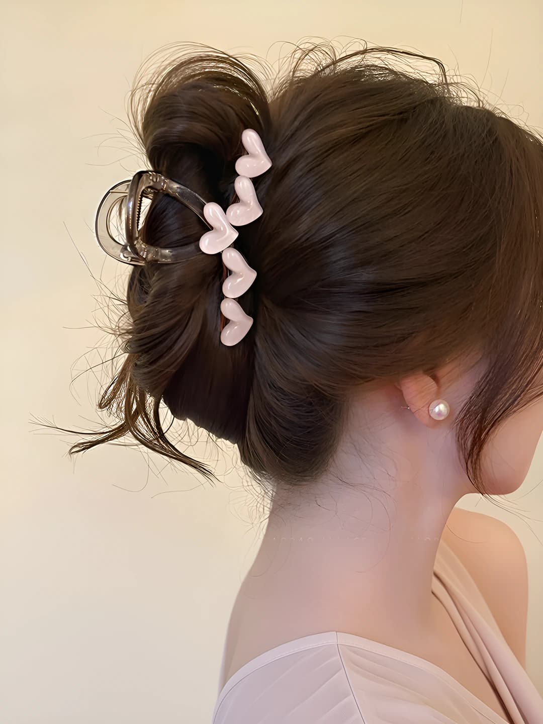 Light pink heart clip 8 cm