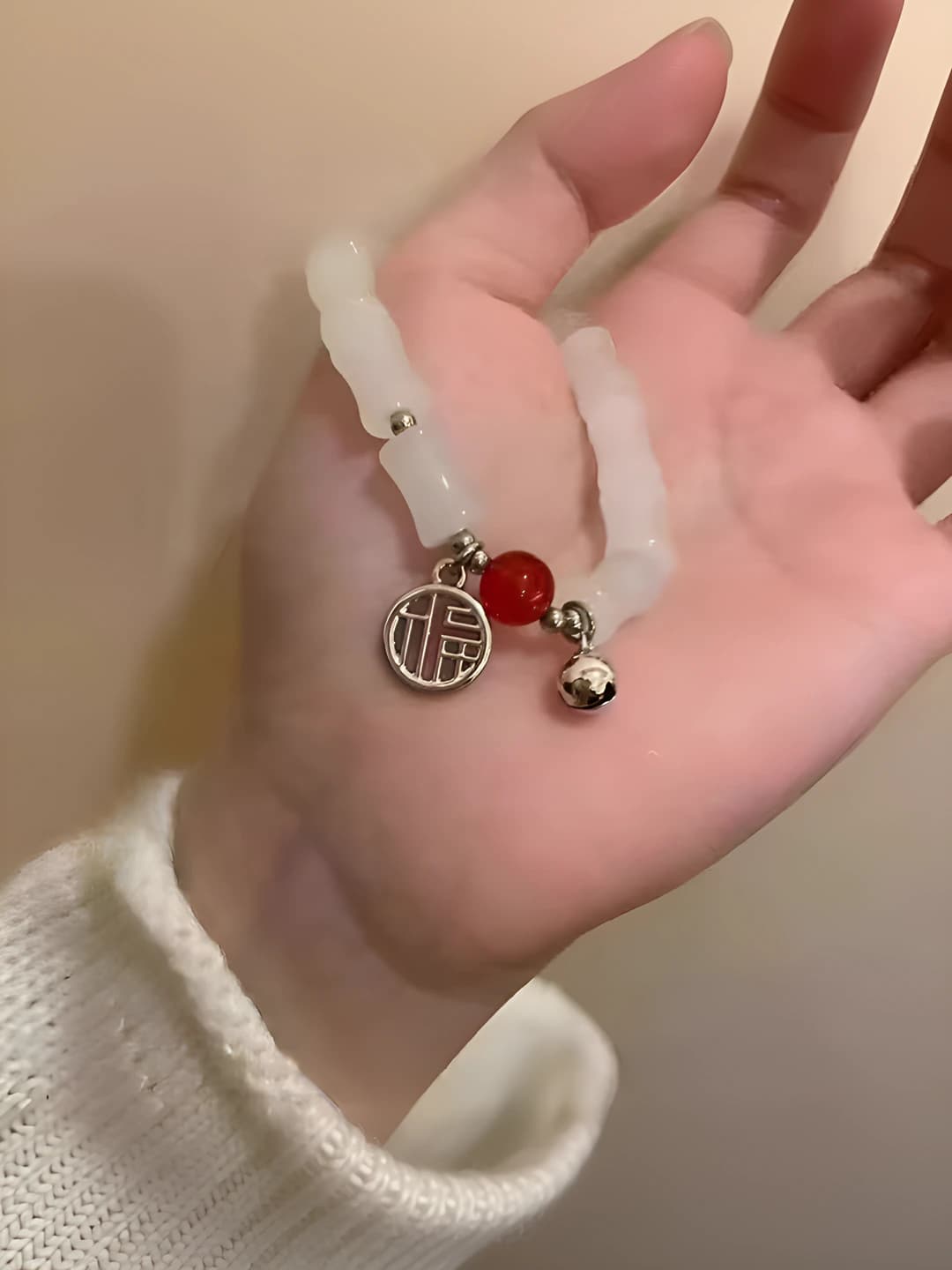 White, fortune symbol and bean