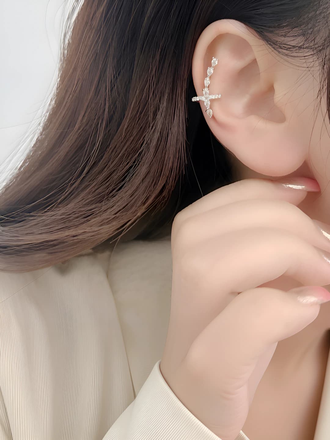 Ear clip - Silver - Right ear