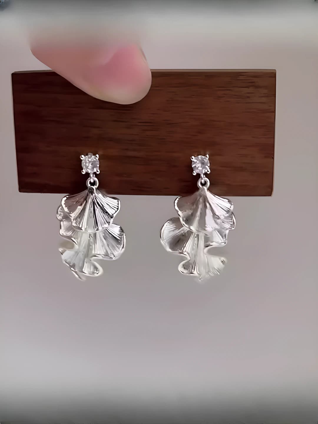 Серьги с гинкго (пара)