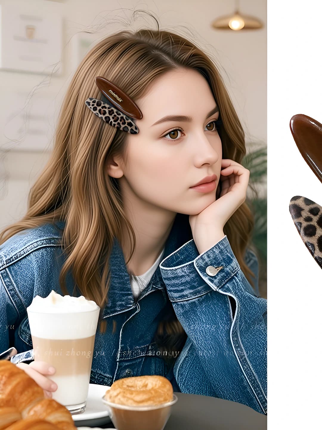 1# Letters+Leopard - 4cm clip, 7cm accessory