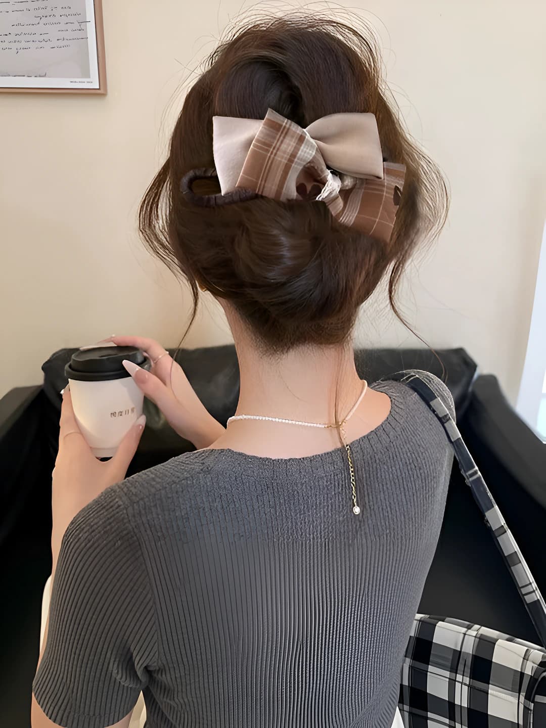 Khaki double bow