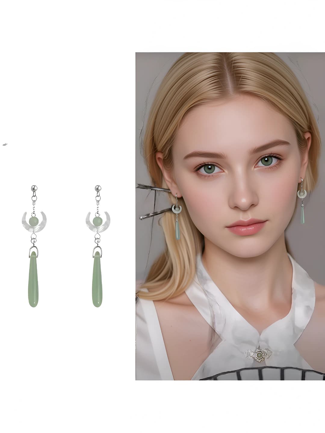 Women's earrings in new Chinese style, ancient Song dynasty style, for qipao and hanfu