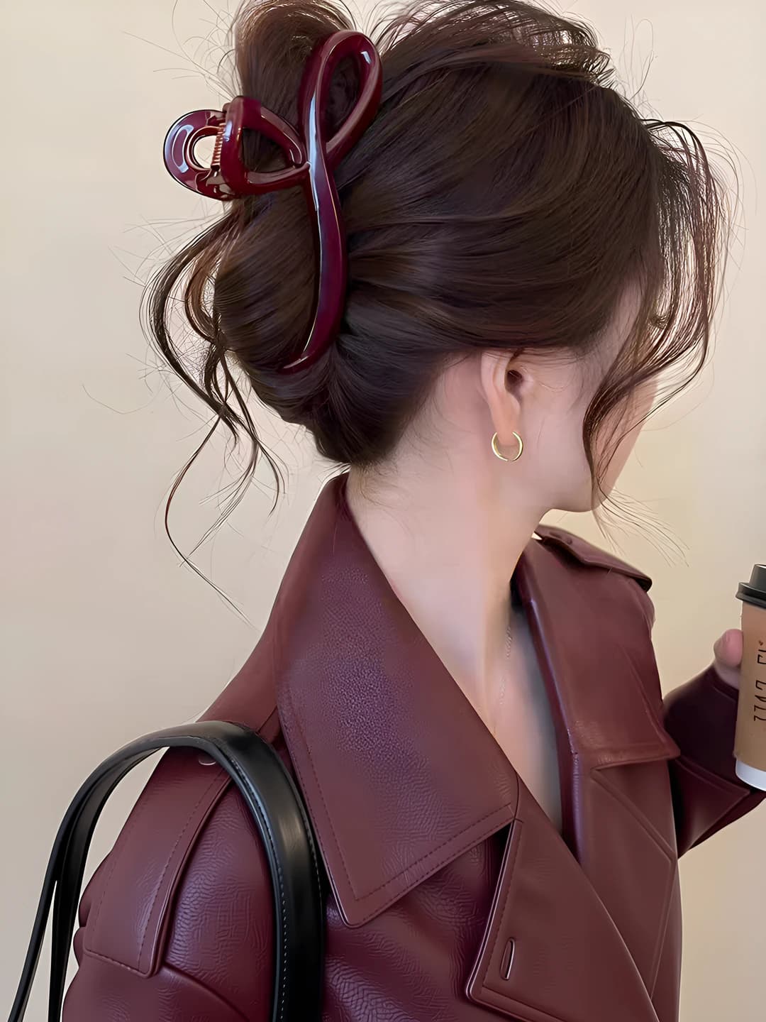 Ankora red bow clip - 13 cm