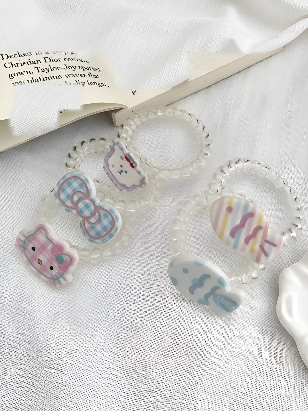 5-piece set, cartoon fish, telephone wire