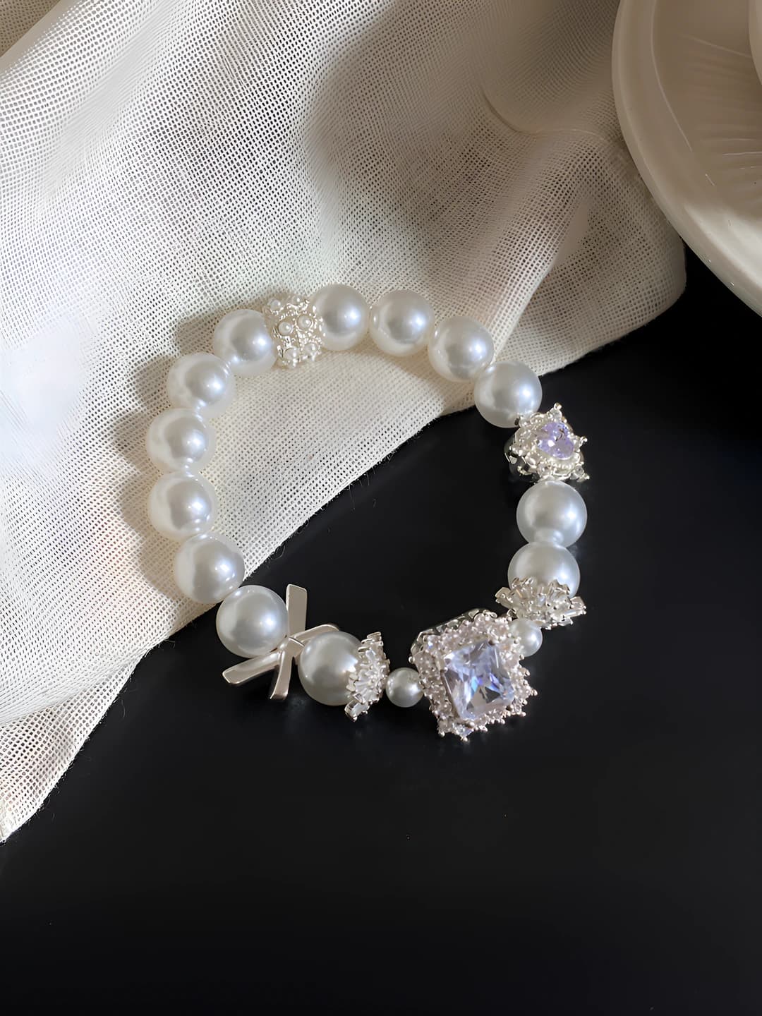 Bracelet - silver - white