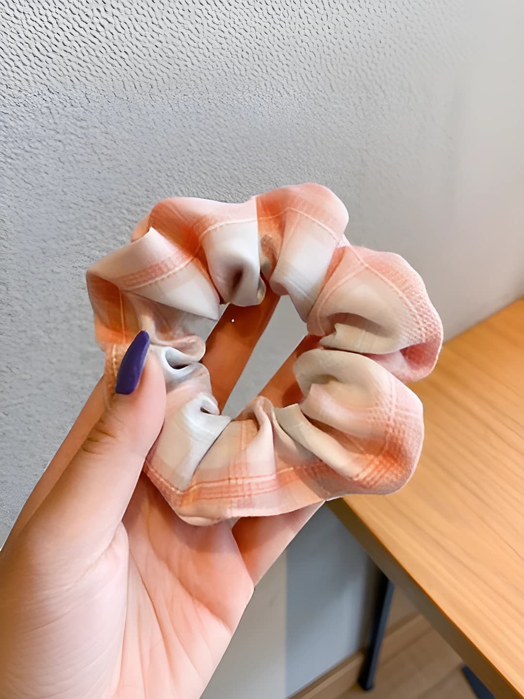 34# Pink plaid@9cm