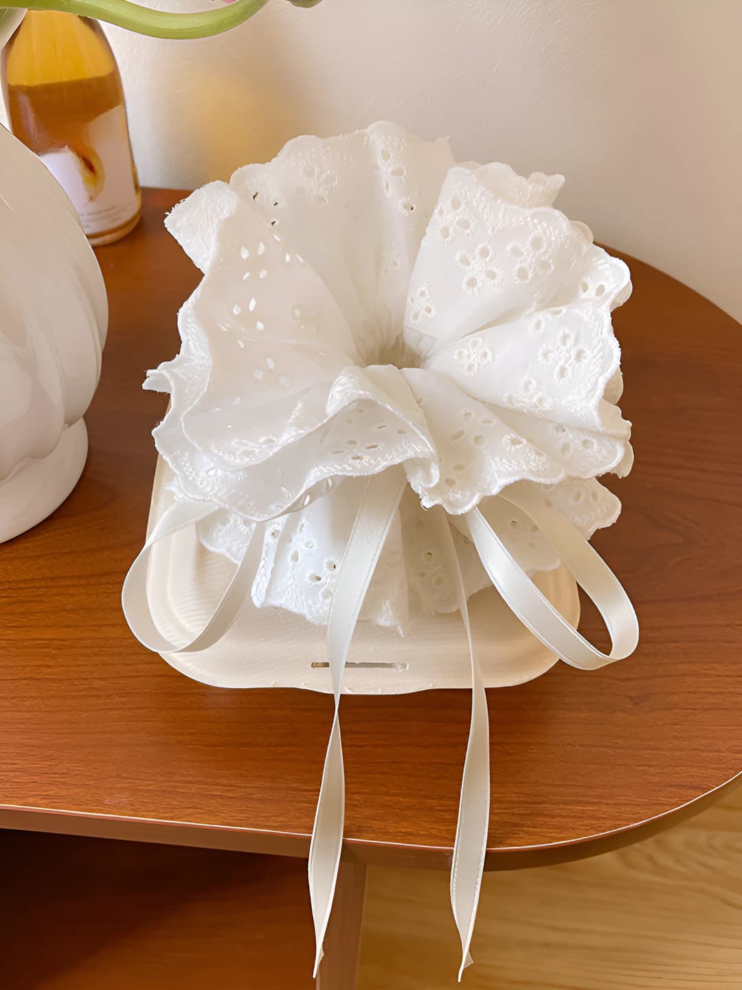 White drawstring, large - 30*14 cm