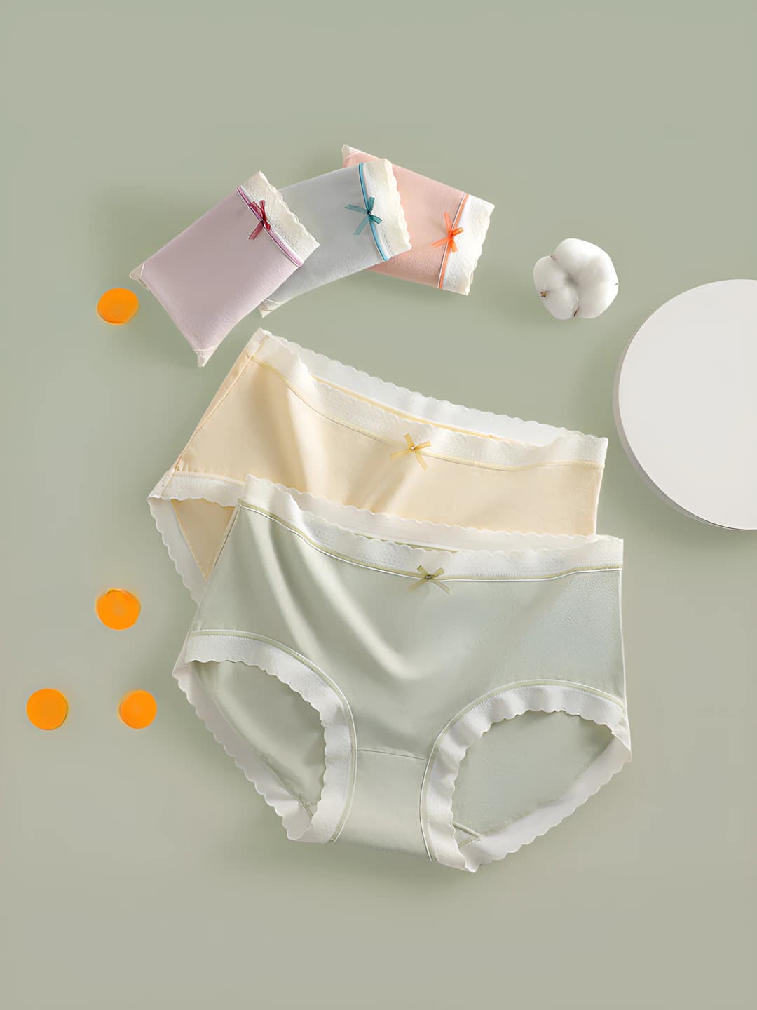 Women's pure cotton briefs, 60 count, antibacterial, breathable, all-season