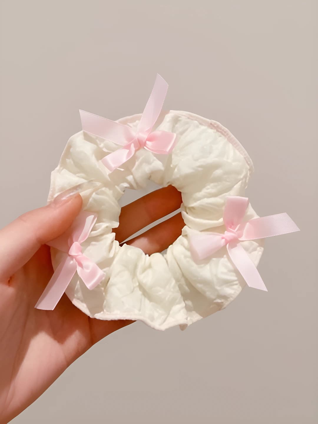 Pink, bow, 11 cm