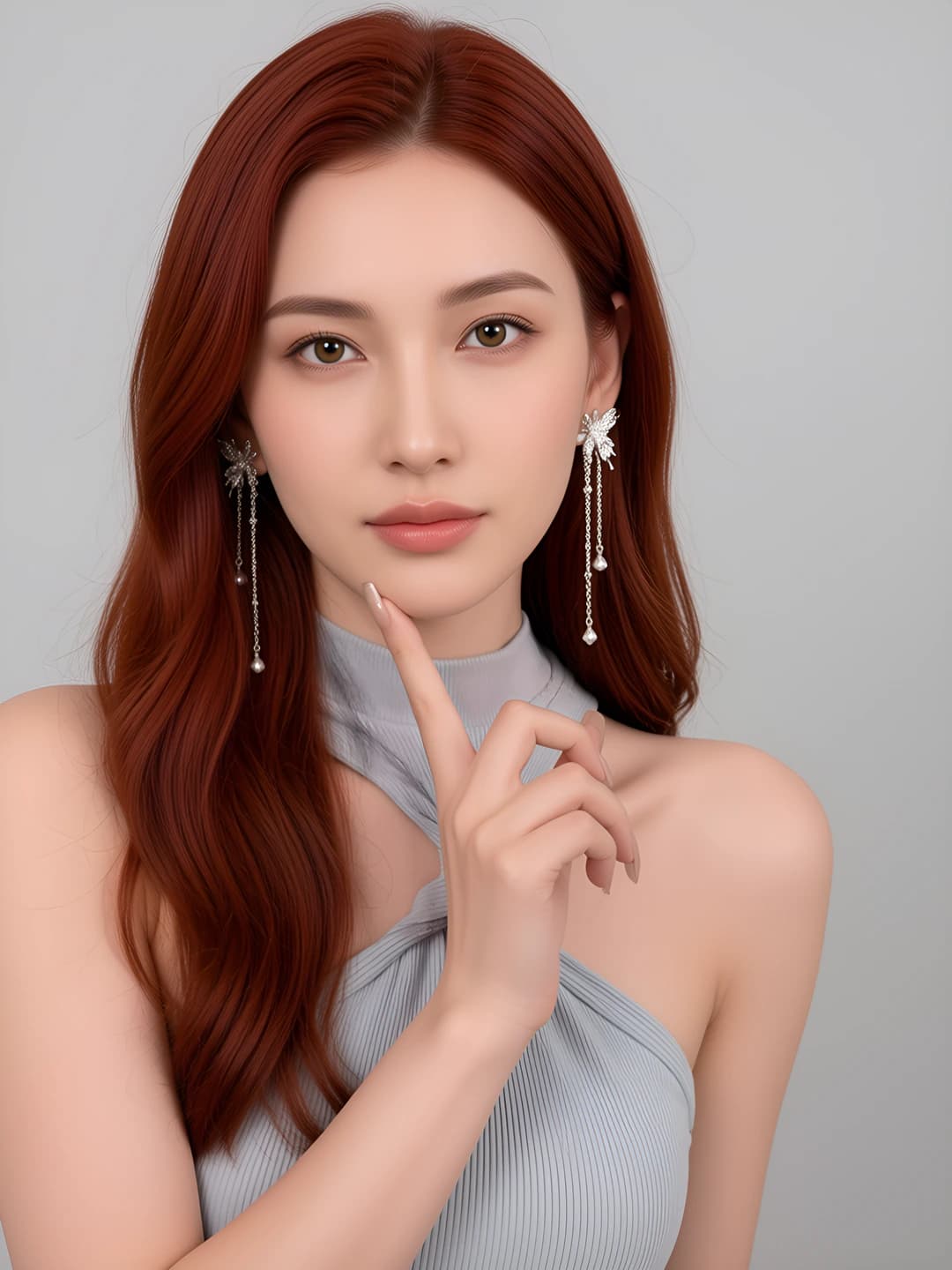 Women's alloy earrings in cold style, geometric shape, with chain and tassels, electroplated, insect shape, unique design, high-end fairy earrings