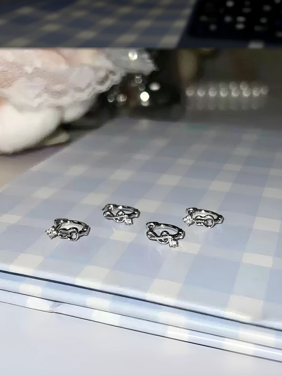 Women's 316L titanium steel geometric stud earrings with real gold plating, hypoallergenic