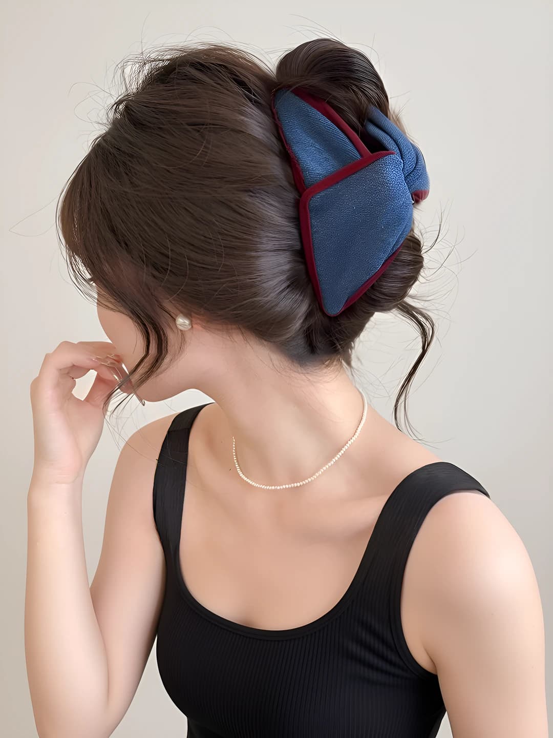 1# [Navy] Triangle claw clip-13cm