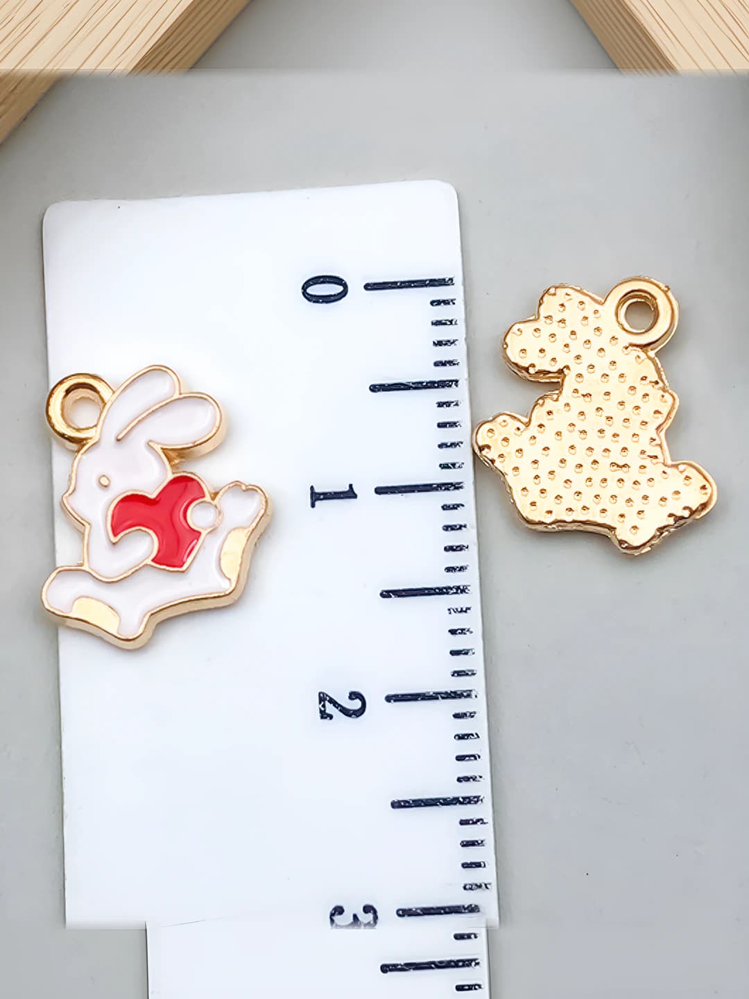 1 шт белый сердце кролик 13x12mm-0.8g-23082