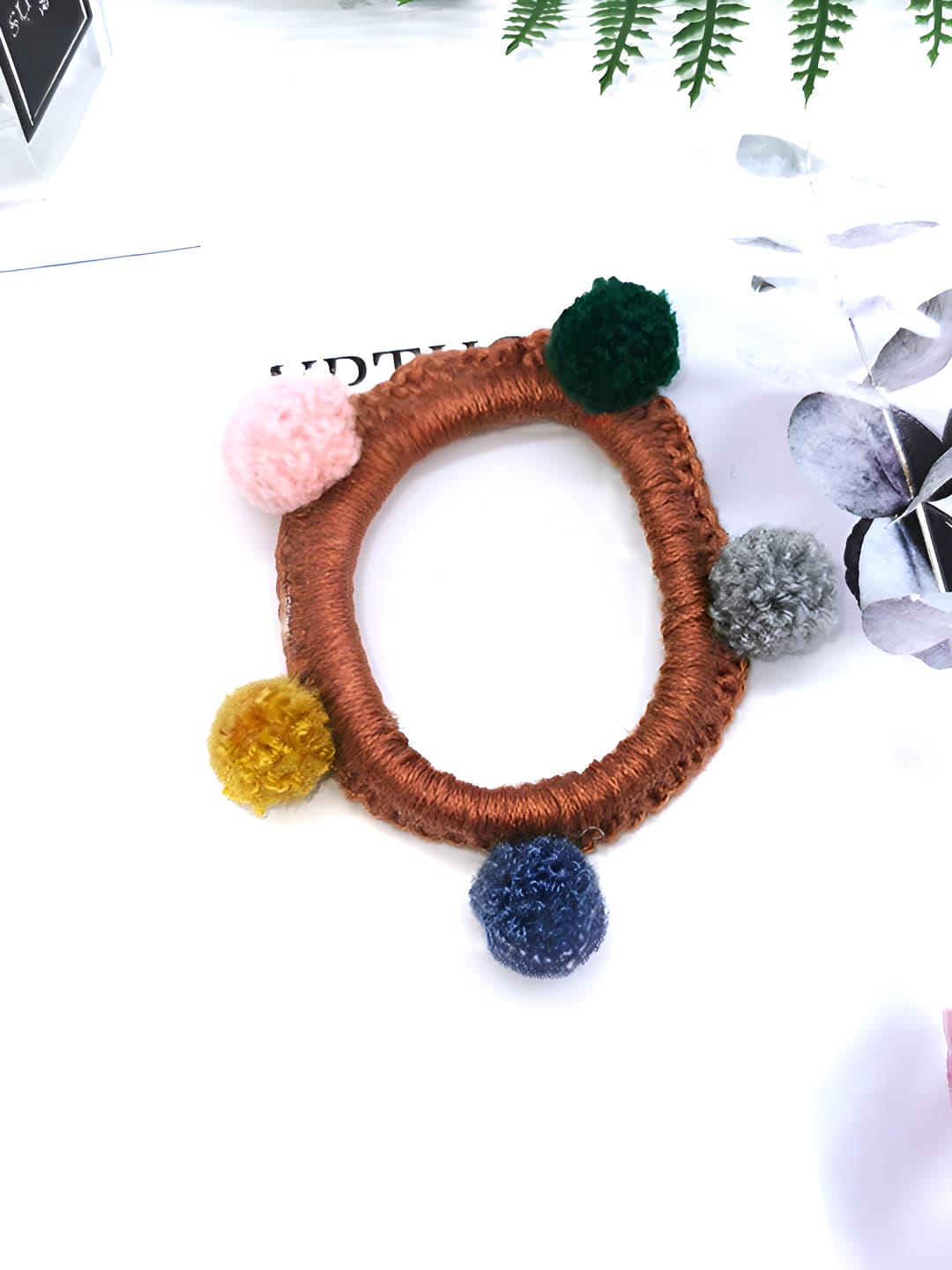 Light coffee hair tie