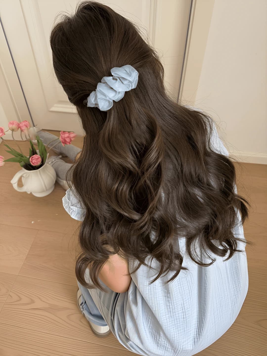 8#Light blue small bottom clip 10 cm