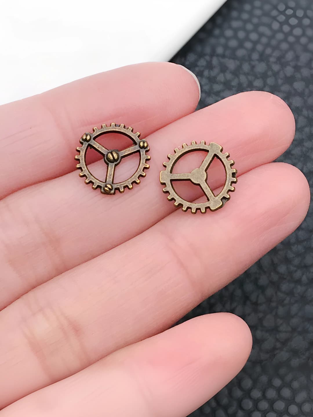 1 шт, античный бирюзовый, шестерня, 12x12mm, 0.45g