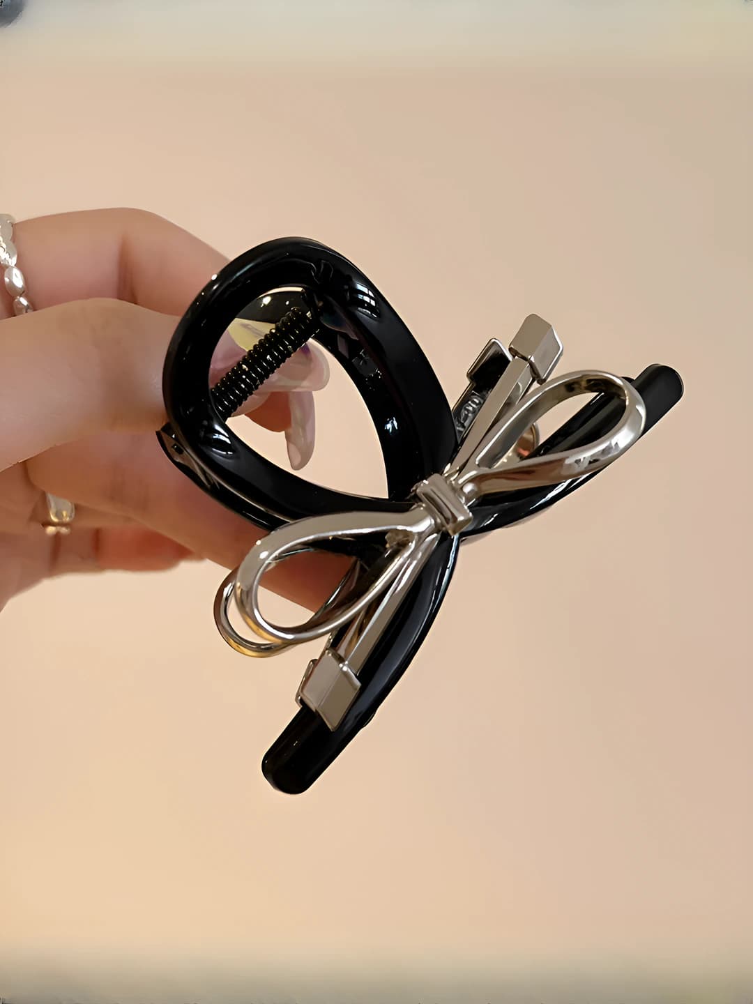 Серебро, бант, 8 см