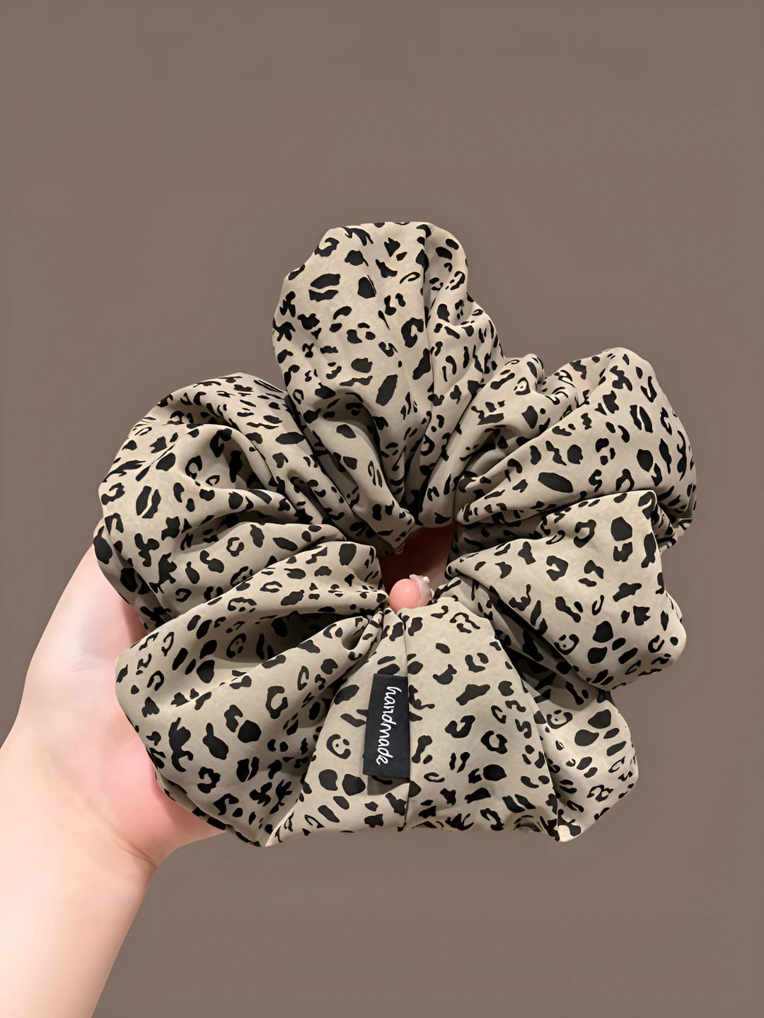 Light coffee leopard unpressed edge approx 15 cm
