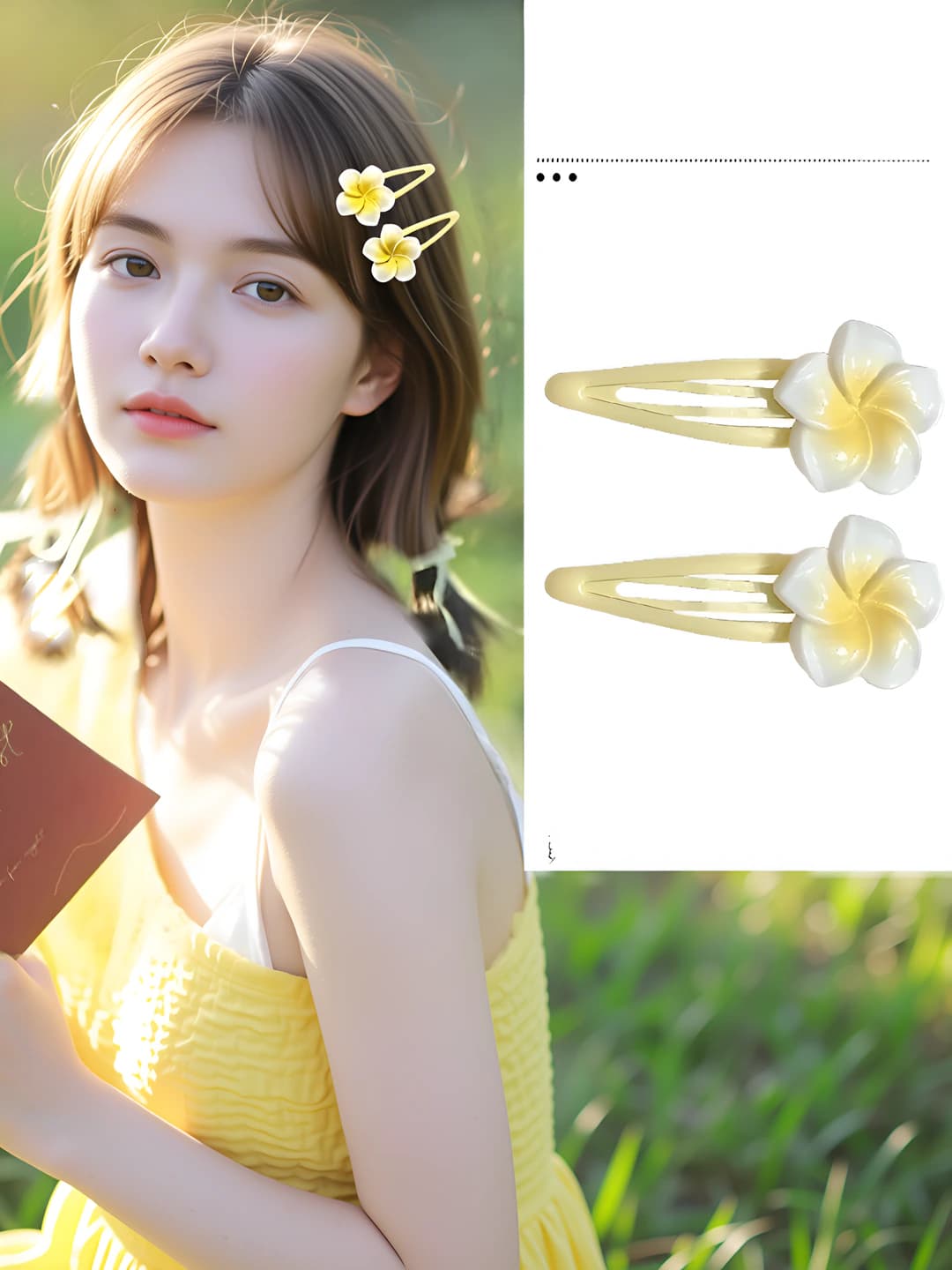 3# plumeria drop clip 2 pcs (approx. 5.7cm)