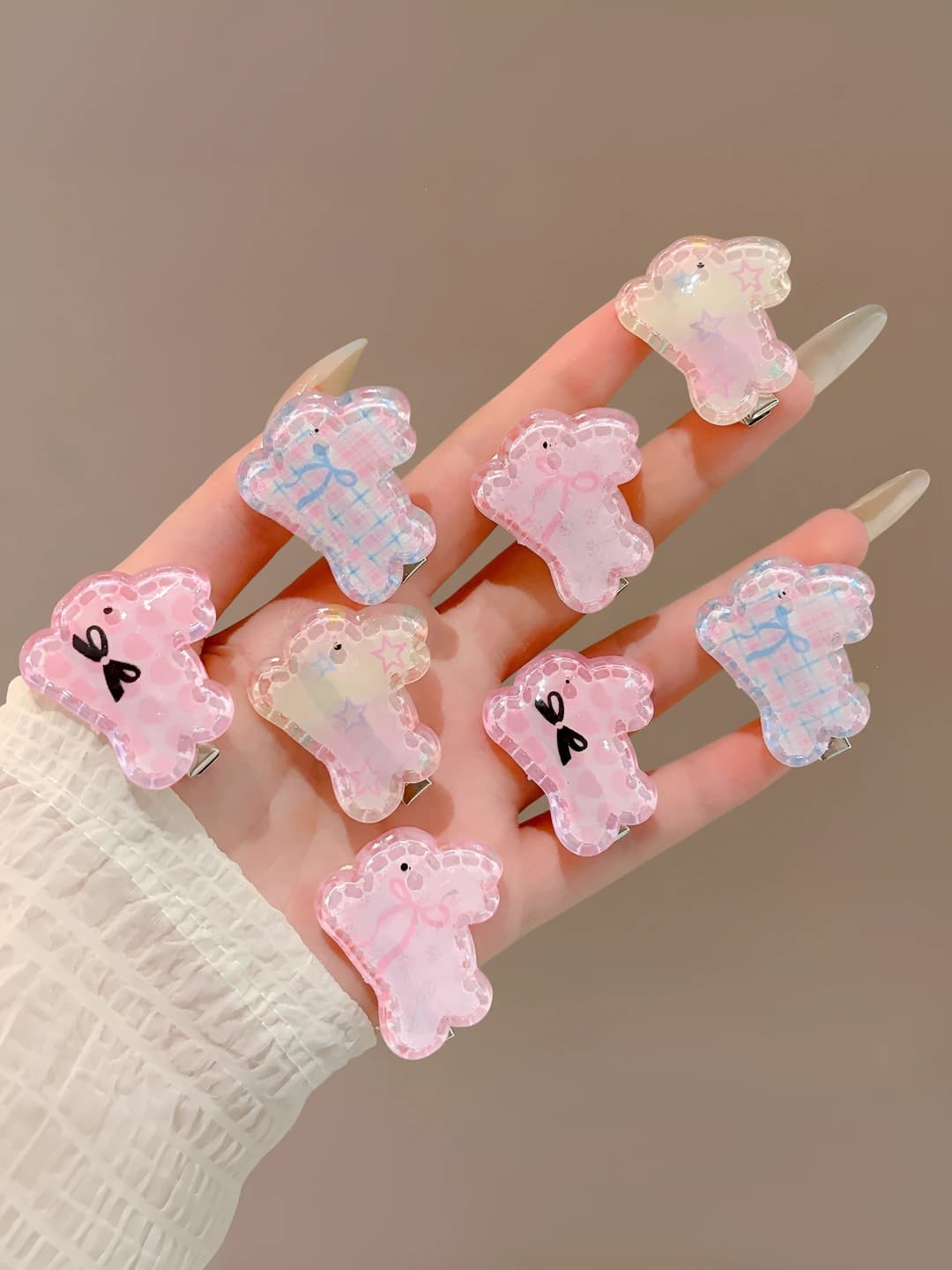 15# Pink bunny, 8 pcs