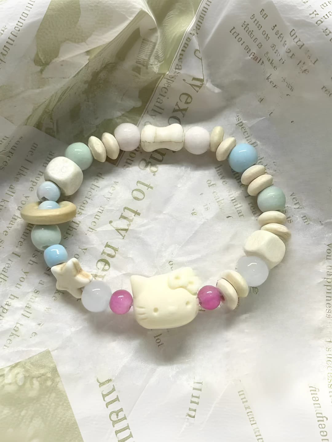 Candy blue KT cat bracelet
