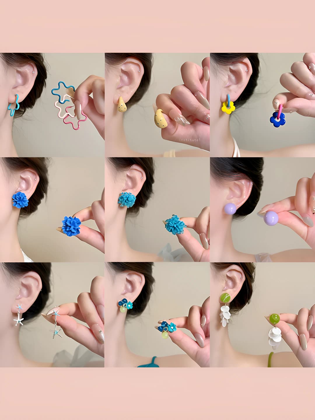 Женские серьги с синими цветами и drop-enamel, летний и отпускной стиль, элемент дизайна