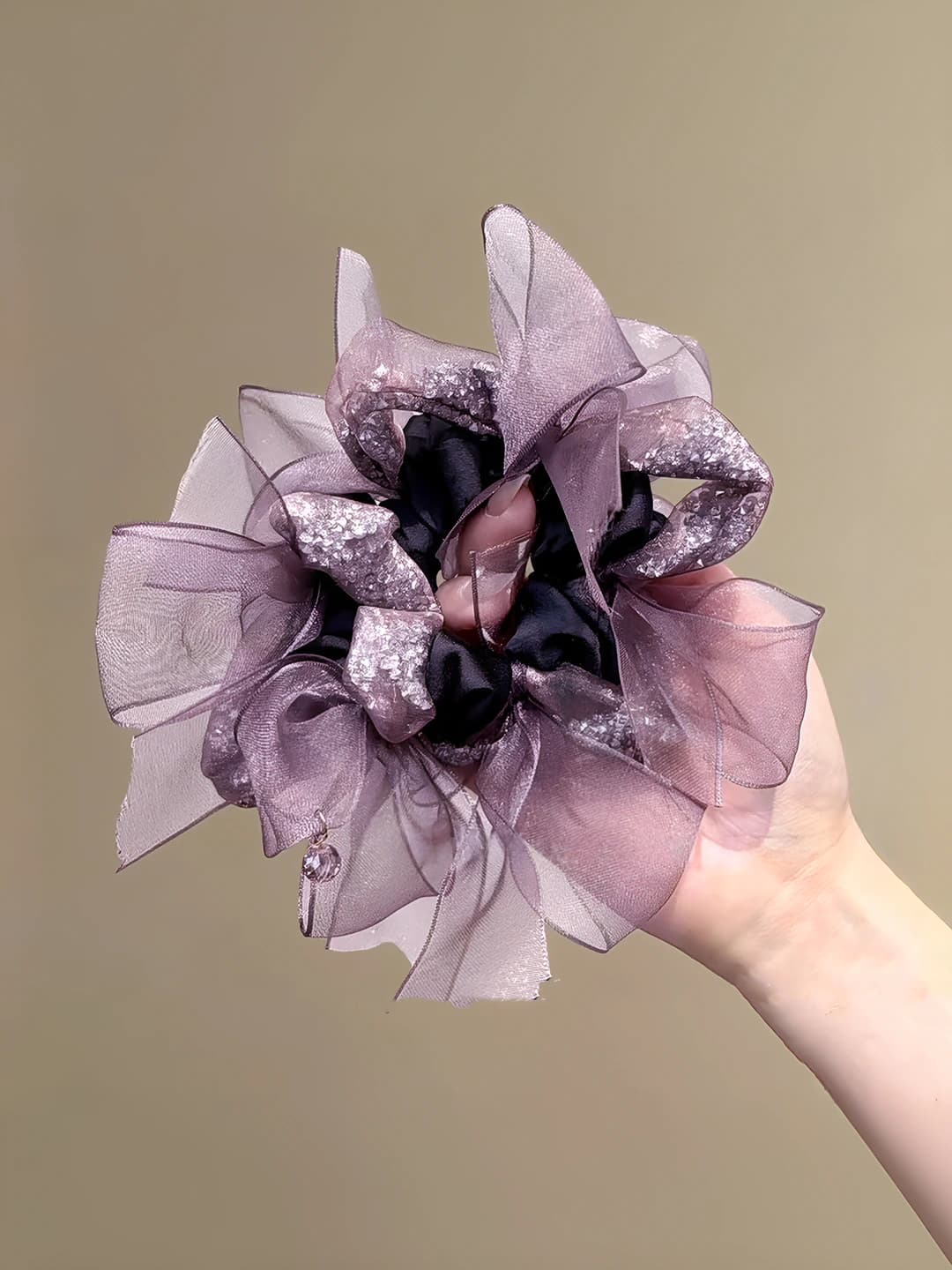 1# Purple bow, small diamond, ~15 cm
