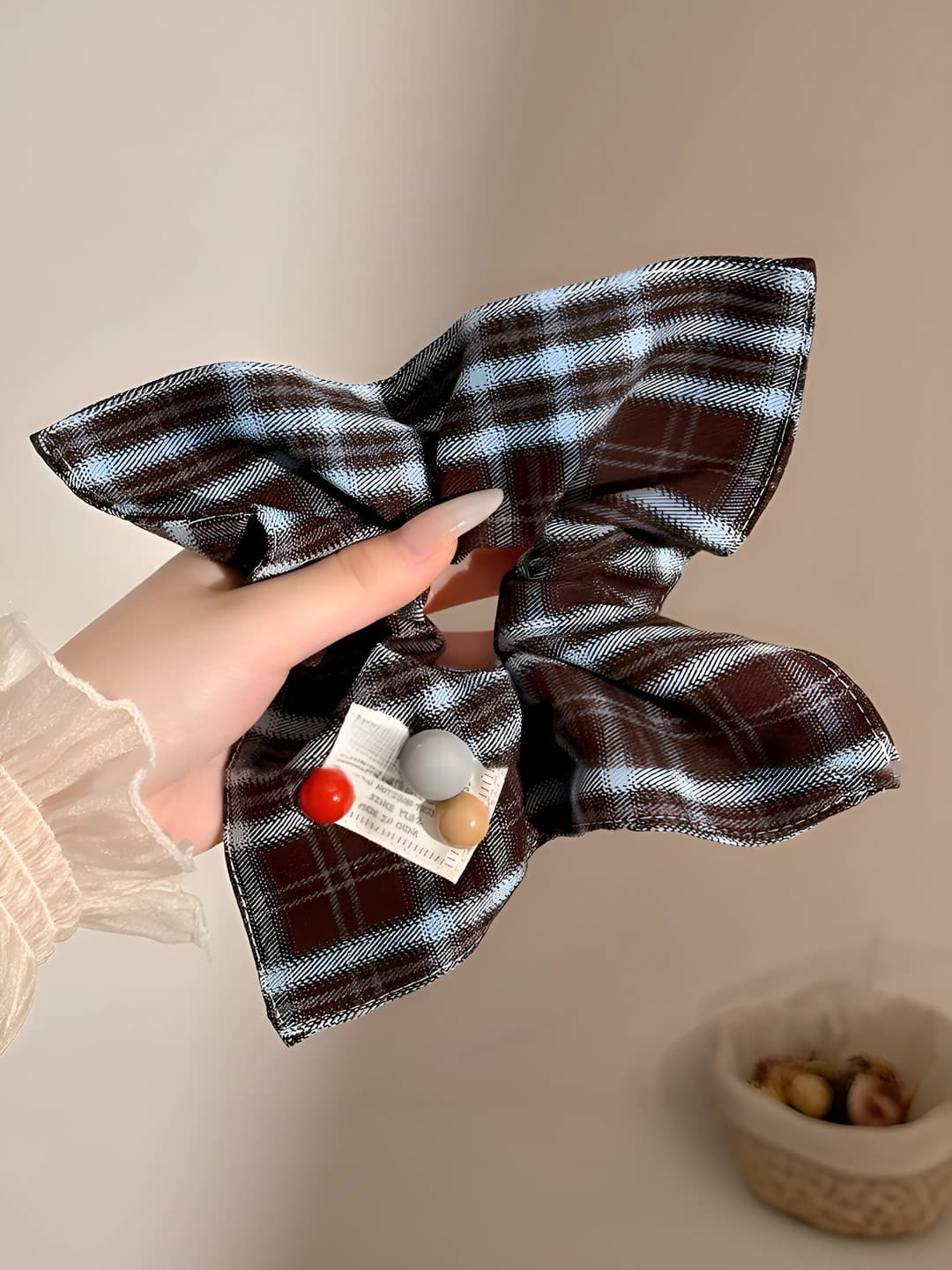 2# Black-blue plaid 22 cm