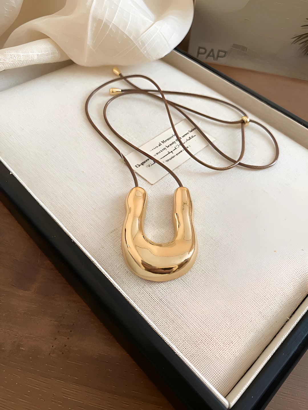 40# Necklace - Coffee - Gold