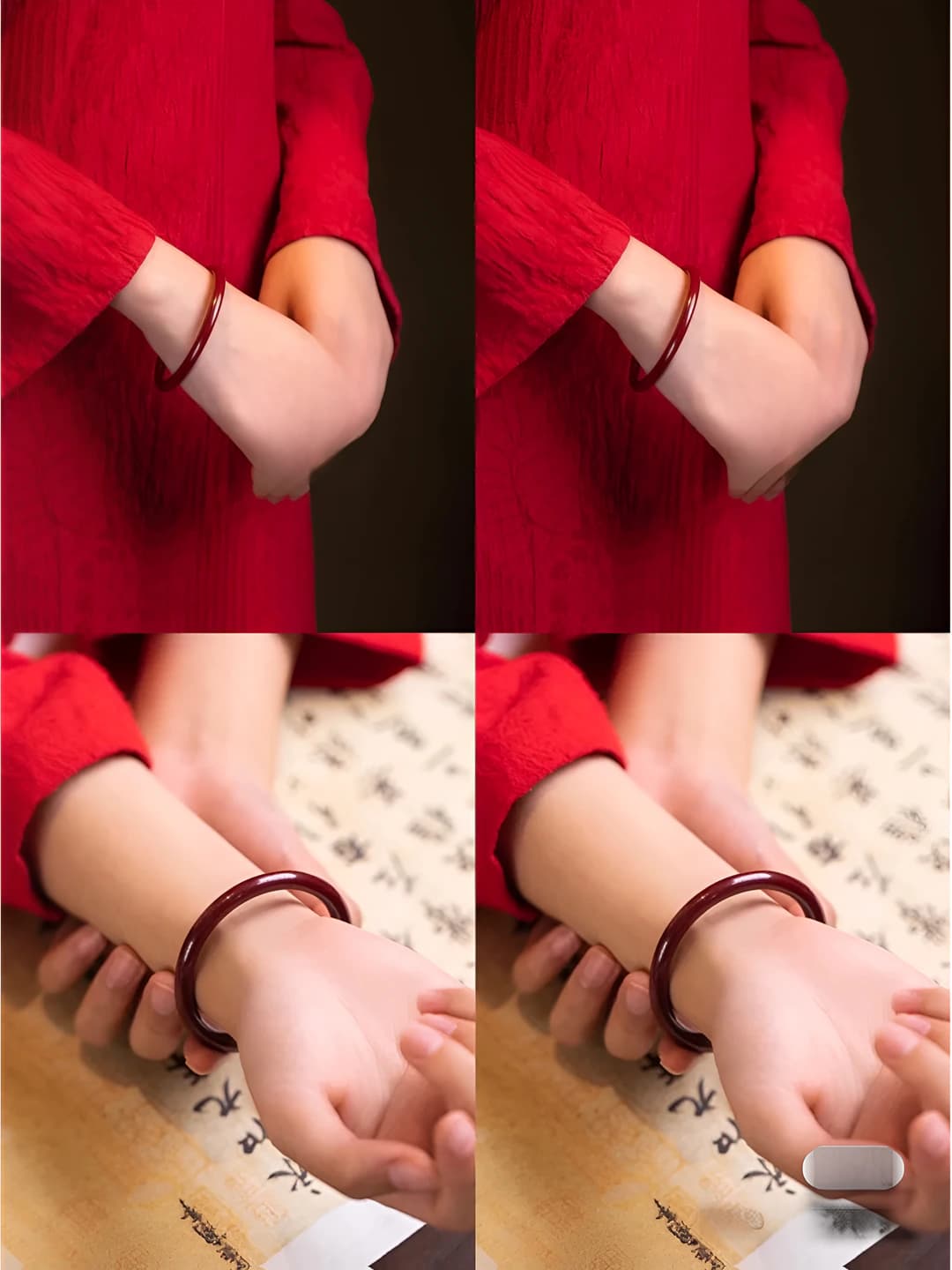 Chunky bangle, Cinnabar Red, 62mm