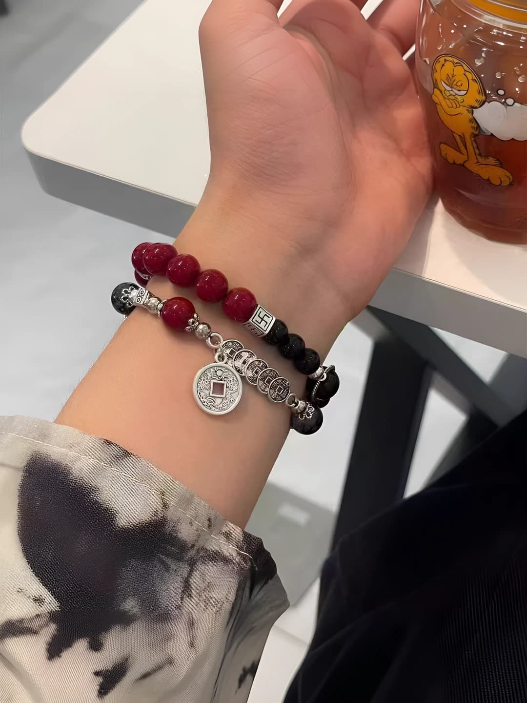 Layered Zhengde tongbao bracelet